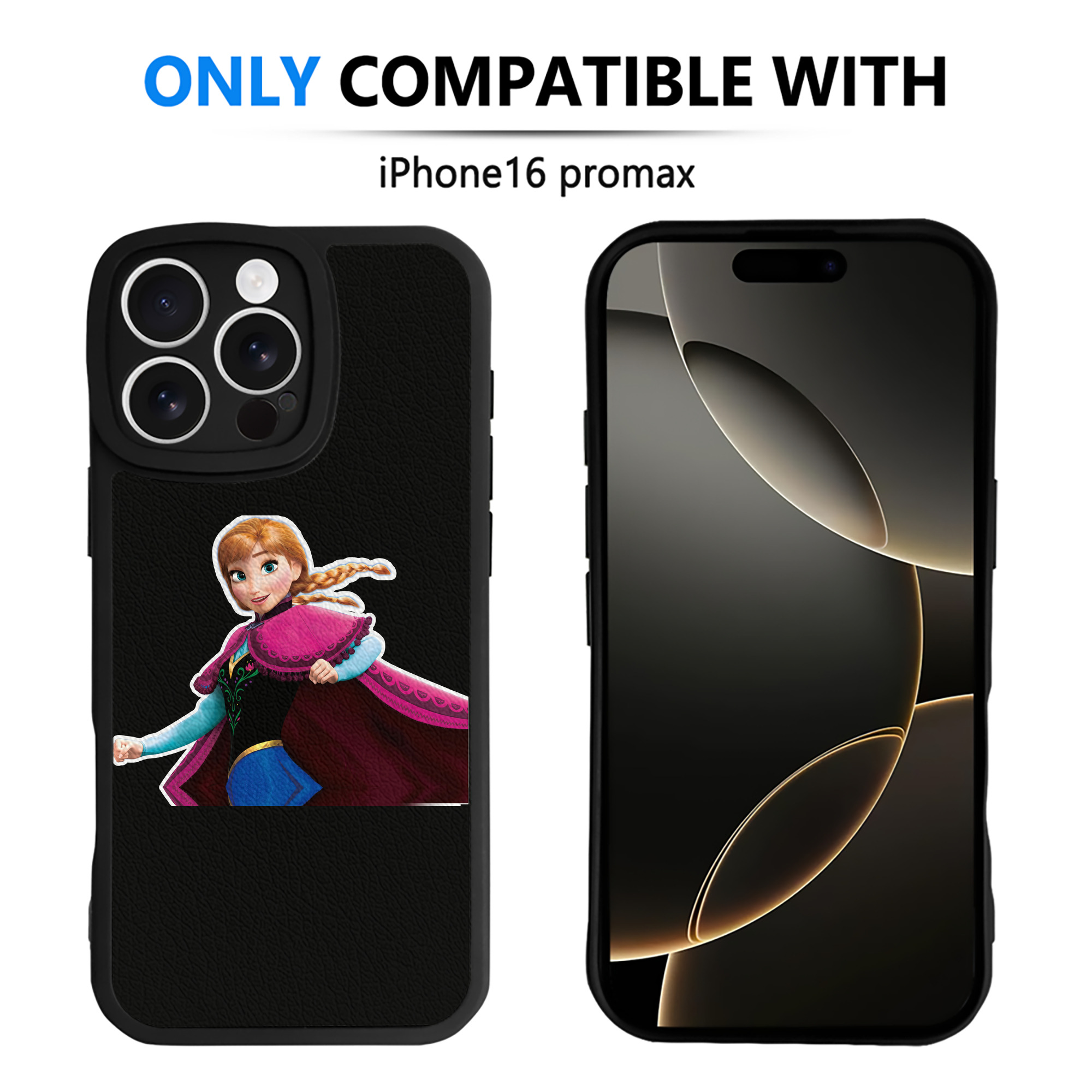 （画像用） アナと雪の女王 アンナ エルサ Frozen Anna Elsa 【iPhone 16シリーズ対応】シリコンスマホケース（レザー調） 材質：シリコン